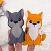 felt finger fox and wolf