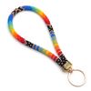 black rainbow wrist lanyard