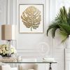 Gold-monstera-leaf-art-original-painting-abstract-textured-art-modern-living-room-decor