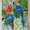Hand-drawn-two-macaw-parrot-birds-are-sitting-on-a-tree-branch-by-acrylic-paints-6.jpg