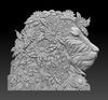 3D Model STL file Panel flowered lion head