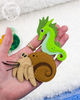 felt hermit crab - felt seahorse