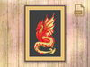 Red Dragon Cross Stitch Pattern, Red Dragon Embroidery, Dragon Pattern, Wild Cross Stitch Pattern, Modern Cross Stitch Pattern #oth_076