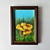 Small-painting-impasto-mushrooms-chanterelles-in-a-clearing