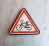 bicycle crossing street traffic sign vintage