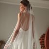 soft wedding veil with glitter