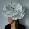 White derby hat Foam roses.jpeg