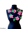 Designer-Scarf-Scarf-With-Flower-Necklace-With-Flowers