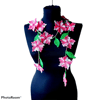 Designer-Scarf-Scarf-With-Flower-Necklace-With-Flowers