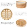 Bamboo Steamer for Cooking Dumplings Vegetables Meat Fish Rice – 2-Tier Bamboo Steamer Basket 10 Inch – Food Steamer Pot with Chopsticks, Kitchen Tongs and 50 L