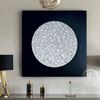 Black-silver-shiny-painting-modern-abstract-art-gray-home-decor
