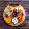 Copy of Bamboo Cheese Board and Knife Set – 13” Round Charcuterie Board with Magnetic Cutlery Storage – Serving Platter for Cheese _ Treats – Round Serving Tray