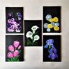 Black-canvas-painting-of-wildflowers-set-of-5.jpg