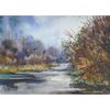 Watercolor painting for living room decor. Fall landscape is sale unframed.