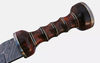 Damascus Steel Gladiator Sword with Leather Sheath, Japanese Samurai Sword Gift, Hand Forged Roman Sword, Damascus Steel Blade, Combat Sword (3).jpg