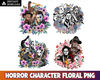 4 Halloween floral png, Horror Character, PNG, digital download, matching file, horror movie, Halloween Png Digital Instant Download.jpg