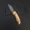 mk040b Handmade Damascus Folding Pocket knife Hunting knife 100% Handmade Damascus Steel Handle Damascus Steel with leather Sheath, MkCuatomKnife.jpg