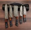 Handmade Damascus Chef set Of 5pcs With Leather Cover,Kichten Knife,Damascus Knife Set,Kitchen knives set,Personalized