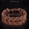 wirewrapart wire wrap art pure copper wire wrapped bracelet bangle handmade wrapping jewelry woven weaved jewellery antique style 7th 22nd anniversary gift her