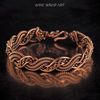 wirewrapart wire wrap art pure copper wire wrapped bracelet bangle handmade wrapping jewelry woven weaved jewellery antique style 7th 22nd anniversary gift her