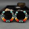 Native american style, Turquoise hoop earrings