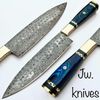 HandForged Knife, Personalized Knife, Damascus knife, Custom Handmade Damascus Steel Chef knife Sharp Steak Chef knives.jpg