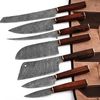 7 Pcs Handmade Handforged Chef Knife Set Damascus Steel Kitchen Knives Set, Handmade Knives, Hunting Knife 1.jpg
