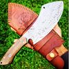 Handmade Forged Steel Cleaver Knife Traditional Chinese Chef Micarta Handle 1100, HandMade Knives, Custom Knives.jpg