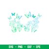 Butterfly Floral Full Wrap, Flowers And Butterflies Full Wrap Svg, Starbucks Svg, Coffee Ring Svg, Cold Cup Svg, png,eps,dxf file.jpeg