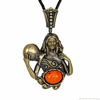 Aquarius zodiac sign necklace men antique gold amber pendant water carrier man pendant faux leather cord jewelry for men.jpg