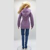 Lilac Hooded Cardigan for Barbie Doll.