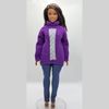 Purple sweater with braid pattern for Barbie doll