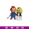 Chucky and Tiffany, Chucky and Tiffany Svg, Halloween Svg, Spooky Season Svg, Trick or Treat Svg, PNG, dxf, eps file.jpg