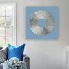 Modern-blue-and-silver-abstract-painting-original-textured-art-blue-dining-room-decor