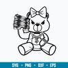 Female Gangster Teddy Bear Money Stack Svg, Png Dxf Eps File.jpg