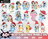 Christmas Bluey Svg Bundle, Dog cartoon Vector, Bluey Clipart Christmas svg files Instant Download High Quality.jpg