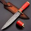 Exquisite Handmade Damascus Steel Hunting Bowie Knife with Custom Turquoise Handle - Perfect Gift for Him (11).jpg