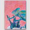 Green chameleon on a pink background.jpg