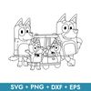 Bluey Family Outline in svg, transparent png, dxf, eps formats ready for download