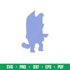 Bluey Heeler Svg, Bluey Svg, Bluey Dog Svg, Bluey Silhouette Svg, Cartoon Svg, Png Dxf Eps Pdf File, BY97.jpeg