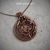 pendant necklace choker wirewrapart wire wrap art pure copper wire wrapped handmade wrapping jewelry woven weaved jewellery antique style 7th 22nd anniversary g