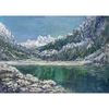 Original interior painting Mountain Lake size 10 by 14 inches will decorate your home or office.