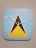 Saint Lucian flag clock for wall, Saint Lucian wall decor, Saint Lucian gifts (Saint Lucia)