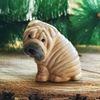 Statuette fawn Shar Pei puppy