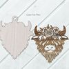 Rose Highland Cow Car Charm SVG Laser Cut Files Rose SVG Cow Head SVG Glowforge Files 3.png