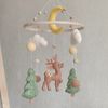 Deer baby crib mobile Woodland nursery decor.jpeg