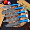 Custom Handmade Damascus Steel Chef Knives 5 Pc Set, BBQ Knife Bundle, Kitchen Cutlery Gift Set, Housewarming Gift, Kitc