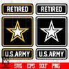 Badge Retired US Army Colorful,B&W svg eps dxf png file.jpg