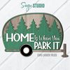 Camping Door Hanger SVG Laser Cut Files Home Is Where You Park It SVG Camper SVG Glowforge Files SS.png