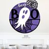 Hey Boo SVG Laser Cut Files Halloween Round Sign Ghost SVG Boo Door Sign SVG Spider Web SVG Glowforge Files DXF 3.png